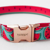 Dog Collar Psiakrew Watermelon, 2 cm 0.78" wide, for smaller dogs, pink gold clip