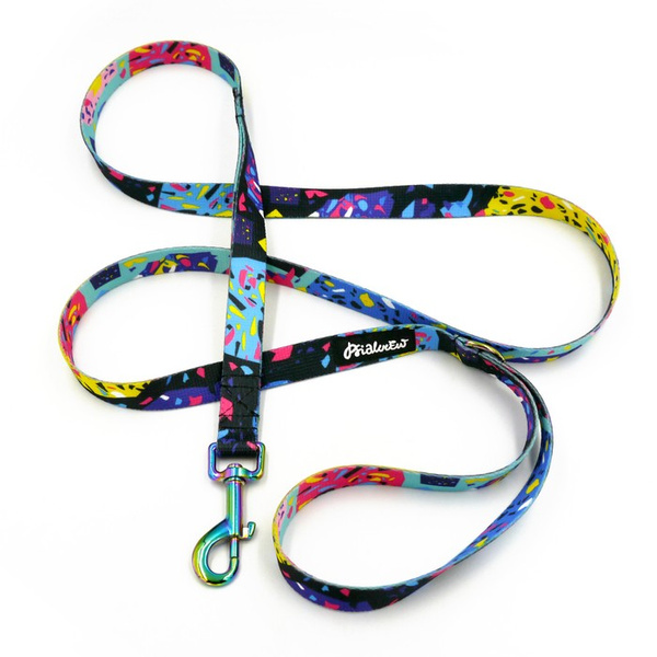 City leash for Dog Terrazzo, width 2 cm, holo carabiner 7 cm