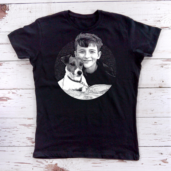 Personalisiertes kurzärmeliges Psiakrew-T-Shirt für Damen mit dem Bild Ihres Haustieres