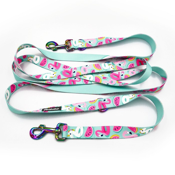 Dog Leash -Azure Pool, width 2.5 cm, 1"  wide, holo snap hook 8cm, Psiakrew