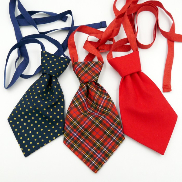 Christmas tie for a dog, dark blue with golden polka dots Psiakrew