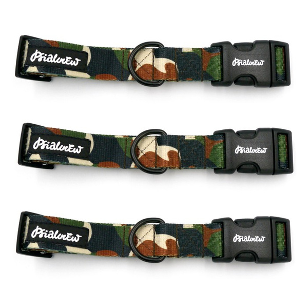 Dog Collar Psiakrew Camo 2.5 cm, 1"  wide, black extras