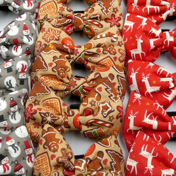 Christmas Dog Bow Tie Cat Pet Collar Decoration Cinnamon Gingerbreads
