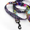 Dog Leash Crazy Leopard width 2.5 cm, 1"  wide, black snap hook 6 cm