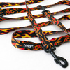 Dog Leash Dog On Fire width 2.5 cm, 1" wide, big black snap hook