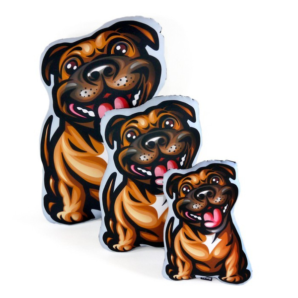 Poduszka Pies Staffordshire Bull Terrier Brązowy Psiakrew Przytulanka Maskotka Zabawka Pluszak