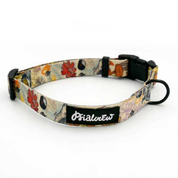 Dog Collar Forest Treasures Psiakrew, 2 cm 0.78"  wide, for smaller dogs black extras