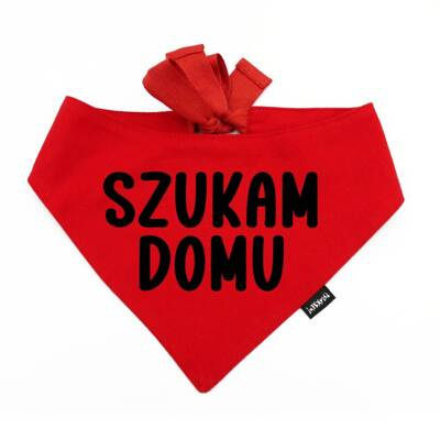 Dog Bandana Szukam Domu Psiakrew, personalized tied handkerchief, red bandana scarf