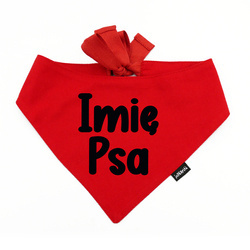 Bandana z imieniem Psa Psiakrew, personalizowana wiązana chusteczka, czerwona apaszka
