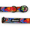 Half-choke collar Colorful Thicket Psiakrew, 2.5 cm wide, medium and big dogs, black extras