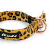 Half-choke collar Tarzan, 3 cm wide, medium and big dogs, pink gold extras