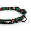 Dog Collar Psiakrew Tropical Monstera, 2 cm 0.78" wide, for smaller dogs, black extras