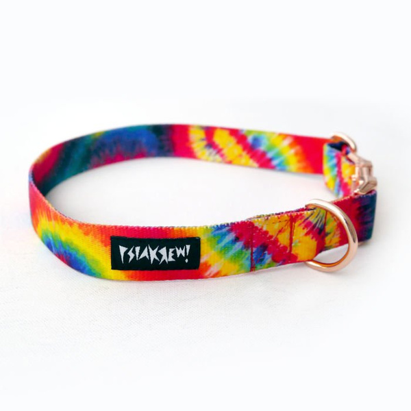 Dog Collar Psiakrew Tie Dye 2.5 cm 1" wide, pink gold