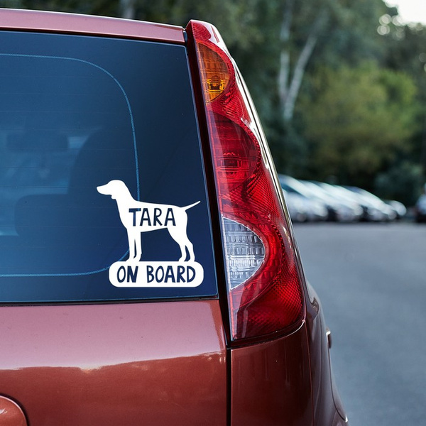 Car sticker with the name of the German Pointer Dog On Board Psiakrew