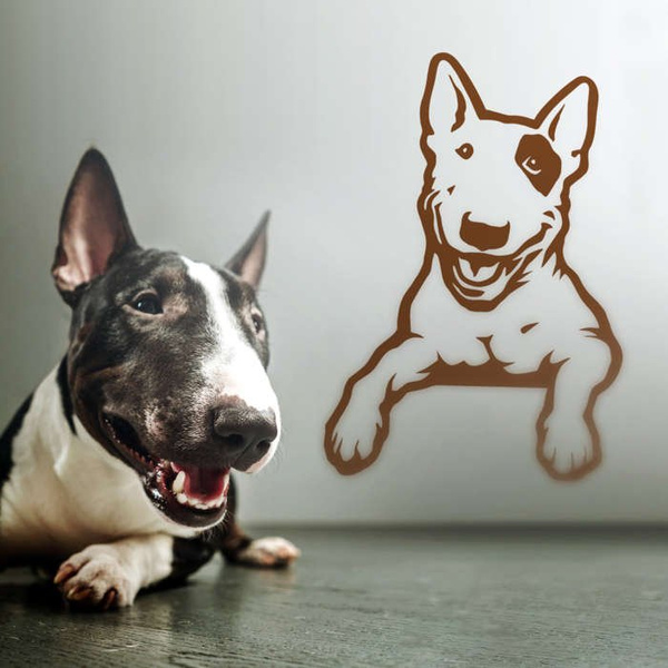 Wall decal Dog - Bull Terrier Smile - wall decoration Baby Room Dog Lovers gift idea