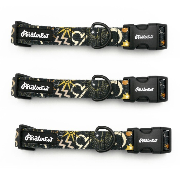 Dog Collar Psiakrew Zodiac 2.5 cm wide, black extras