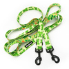 Dog Leash Green Frogs width 2.5 cm, 1"  wide, snap hook black 8cm