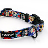 Dog Collar Psiakrew Día de los Muertos 2.5 cm, 1" wide, black extras