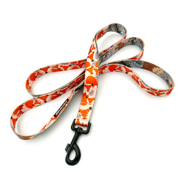 Dog Leash Foxy Lady width 2.5 cm, 1"  wide, big black snap hook 8 cm