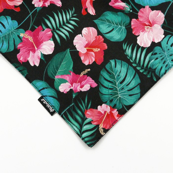 Tropical Monstera Psiakrew Bandana, gebundenes Taschentuch, Baumwollschal