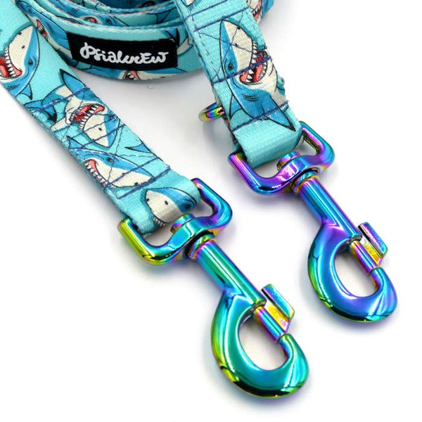 Lange Hundeleine, wendbar- Sharks, 2,5 cm, Holo-Beschläge, 8 cm, Psiakrew