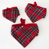 Bandamka świąteczna dla psa, wiązana chusteczka w szkocką kratę Tartan