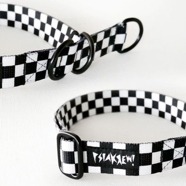 Half-choke collar Checker, 2.5 cm wide, medium and big dogs, black extras