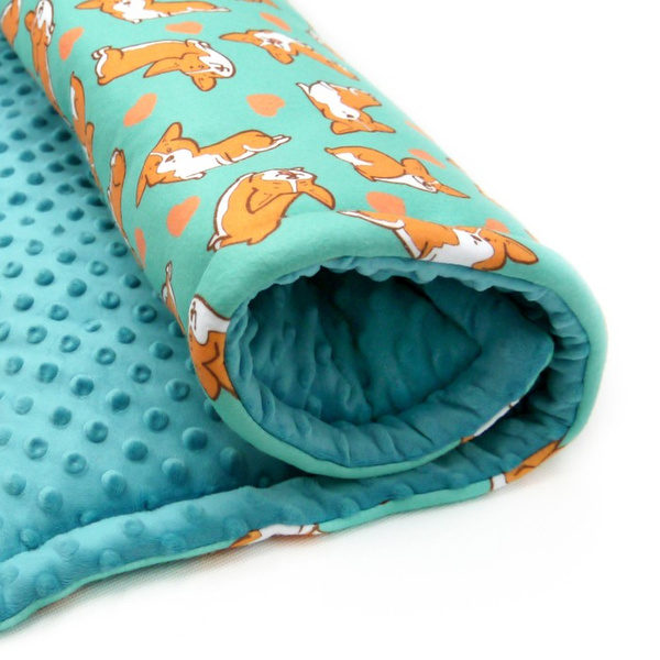 Hundedecke Welsh Corgi Psiakrew - matt, Minky Fleece Plaid