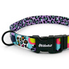 Dog Collar Psiakrew Crazy Leopard, 2 cm 0.78"  wide, for smaller dogs black extras