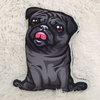 Decorative Dog Pillow Cushion, Black Pug, Mops, Carlin cuddly mascot