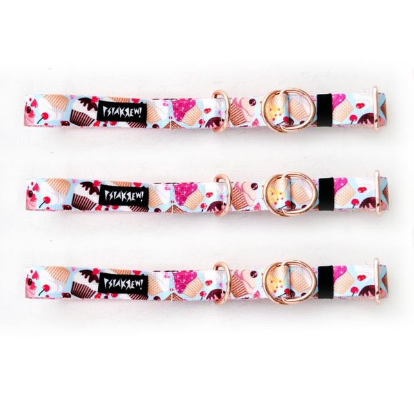 Half-choke collar Hot Sweetness, 2.5 cm wide, medium and big dogs, rose gold