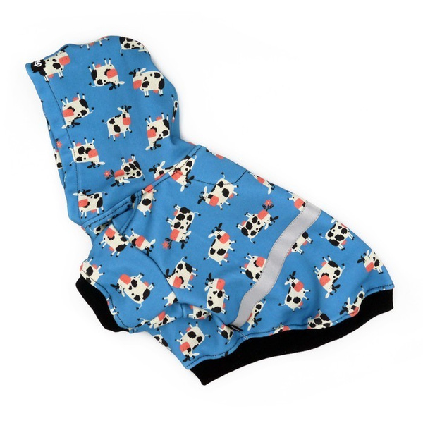 Dog Hoodie Spotted Cow Psiakrew, reflective inserts, cow print