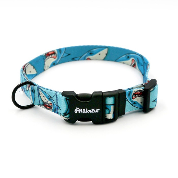 Dog Collar Psiakrew Shark 2.5 cm, 1"  wide, black extras