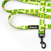 Long Dog Leash Green Frogs width 2 cm (0.78")  wide, black snap hook