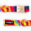 Dog Collar Psiakrew Tie Dye 2.5 cm 1"  wide, pink gold