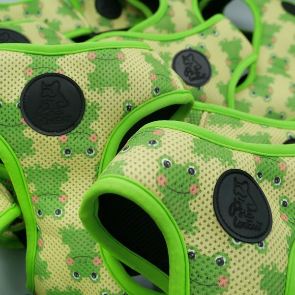 Dog Harness Green Frogs, Always Feeling Cool, Super Soft Psiakrew