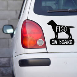Naklejka na samochód z imieniem Psa Labrador Retriever On Board Psiakrew