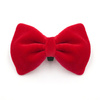 Velvet red bow tie for a dog an elegant ornament for special occasions, attached to the collar