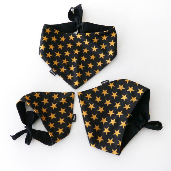 Christmas Black Dog Bandana Stars handkerchief style to tie around your pet’s neck