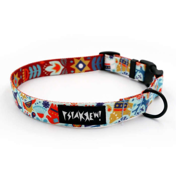 Dog Collar Psiakrew Winter Folk, 2 cm 0.78" wide, for smaller dogs