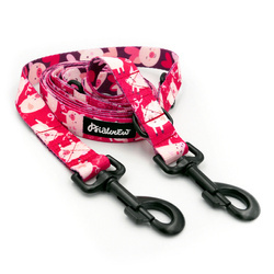 Dog Leash Piggy in Love Psiakrew snap hook black 8cm