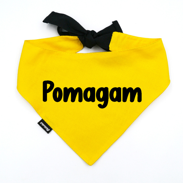 Bandana dla Psa - PSI TERAPEUTA - Psiakrew, personalizowana wiązana chusteczka, żółta apaszka