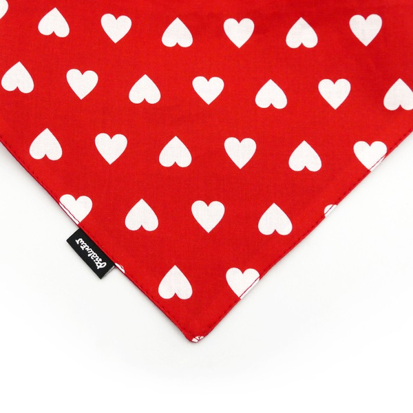 Dog bandana with Hearts pattern Psiakrew handkerchief style to tie around your pet’s neck