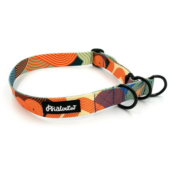 Half-choke collar Geo Snake, 2.5 cm wide, medium and big dogs, black extras