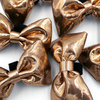 Shimmering Rose Gold bow tie for a dog; carnival New Year's Eve decorative bow Psiakrew