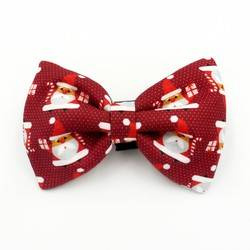 Christmas Dog Bow Tie- Santas, Pet Bow Tie, Bowtie, Collar Attachment