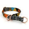 Half-choke collar Wild Animals, 2.5 cm wide, medium and big dogs, rose gold