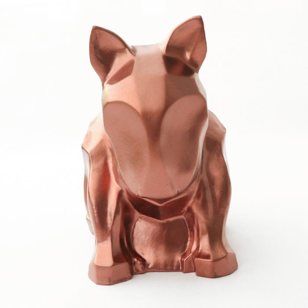 Sculpture Bull Terrier Copper Dog
