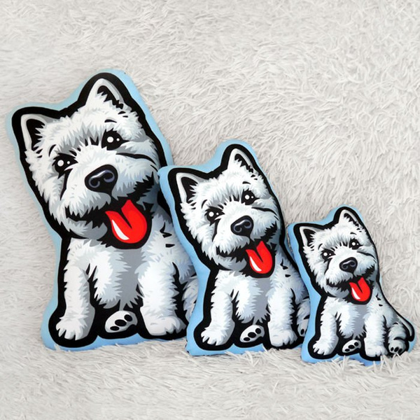 Kissen Hund Westie Mini Geschenk Kuscheliges Maskottchen für Kinder und Hundefans