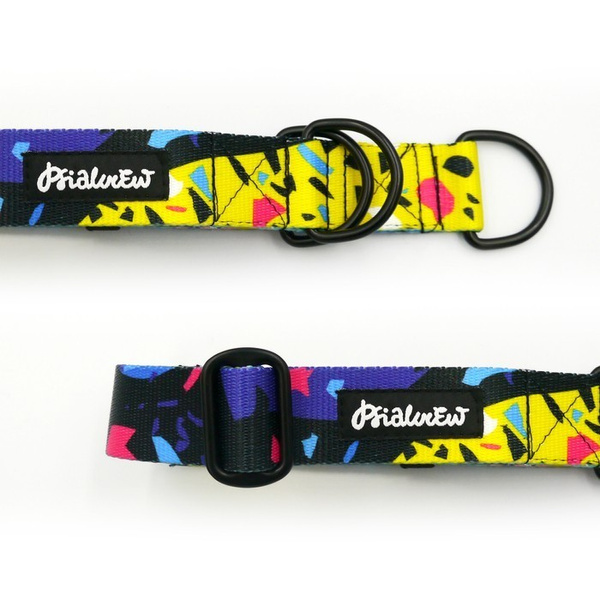 Half-choke collar Terrazzo, 3 cm wide, medium and big dogs, black extras